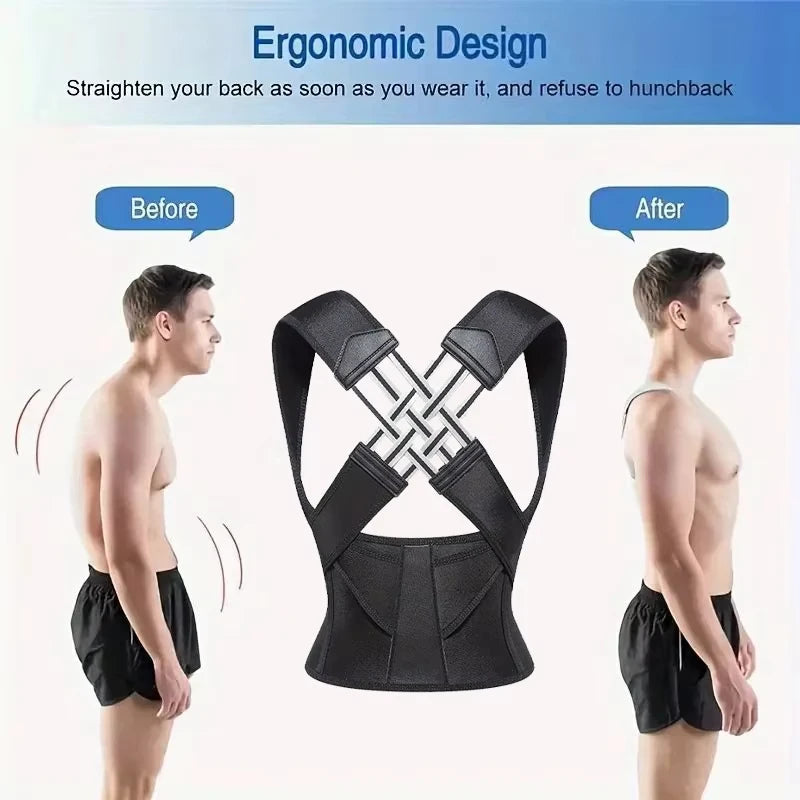 HAYAL PosturePro: Customizable Shoulder & Back Support with Camel Straps – Posture Corrector for Men & Women